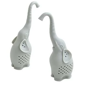 2pc Silicone Tea Infuser Creative Elephant Tea Strainer (Grey)