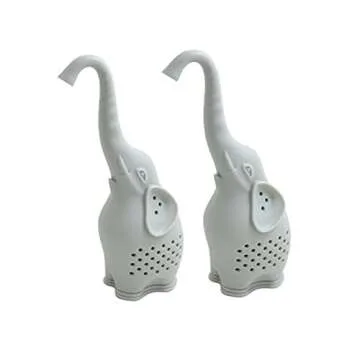 2pc Silicone Tea Infuser Creative Elephant Tea Strainer (Grey)