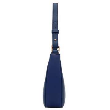 FashionPuzzle Navy Small Crescent Shoulder Bag for Women