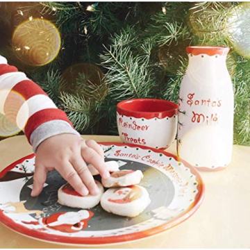 Child to Cherish Santa's Message Plate Set, Santa Cookie Plate, Santa Milk jar, and Reindeer Treat Bowl