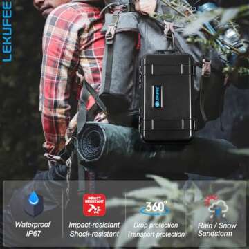 Lekufee Travel Waterproof Hard Case Compatible with DJI Osmo Pocket 3/Creator Combo/Power Expansion Combo/DJI Pocket 3 Video Camera/Vlogging Camera and Accessories(Case & Bag Only)