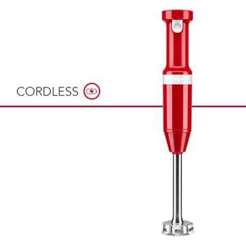 KitchenAid Cordless Variable Speed Hand Blender - KHBBV53, Empire Red