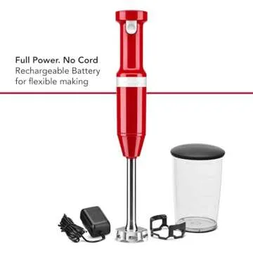 KitchenAid Cordless Variable Speed Hand Blender - KHBBV53, Empire Red