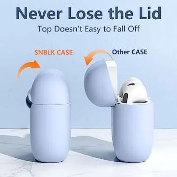 SNBLK Compatible with AirPods 3rd Generation Case Cover 2021, Soft Silicone Shock-Absorbing Protective AirPods 3 Case Skin with Keychain, Support Wireless Charging, Front LED Visible, Light Blue