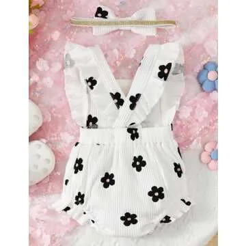 Fullfamous Infant Baby Girl Clothes Outfits Romper Spring Summer Clothing Onesie Bodysuit Jumpsuit ropa de bebe niña Daisy 6-9 Months