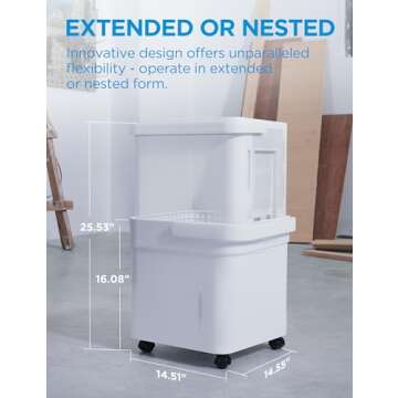 Midea Cube 50 Pint Dehumidifier for Basement and Rooms at Home for up to 4,500 Sq. Ft., Built-in Pump, Drain Hose Included, Smart Control, Works with Alexa (White), ENERGY STAR Most Efficient 2023