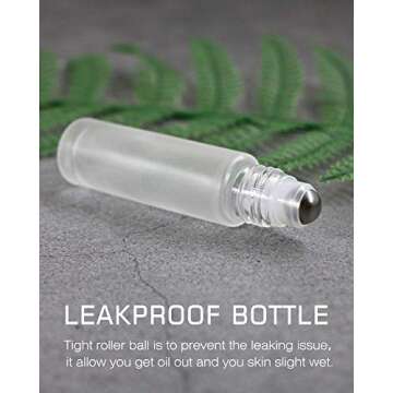 Essential Oil Roller Bottles, Gemice 10ml Roll on bottle with Stainless Steel Balls, Portable Refillable Clear Perfume Sample Bottles, Opener and Dropper included1