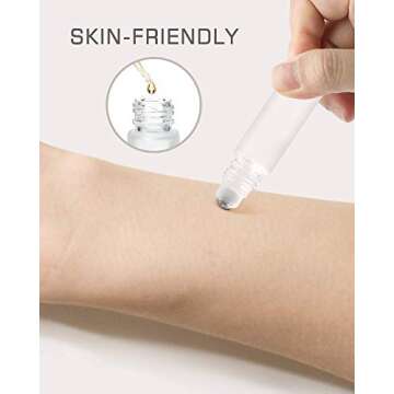 Essential Oil Roller Bottles, Gemice 10ml Roll on bottle with Stainless Steel Balls, Portable Refillable Clear Perfume Sample Bottles, Opener and Dropper included1