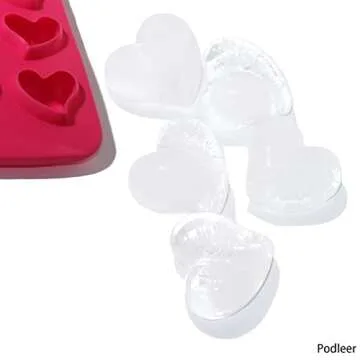 Ice Cube Tray for Freezer Silicone，Podleer Heart Shaped Ice Tray With Lid, Set of 3, 24 PCS Fun Shape Ice Mold For Iced Coffee, Whiskey & Cocktails, Easy-Release Chocolate Candy Molds, BPA Free