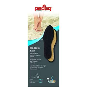 pedag Deo Fresh Natural Terry Cloth & Sisal Insoles, Handmade in Germany, Fully Washable, Perfect fo...