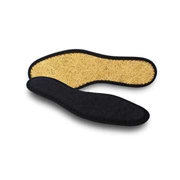 pedag Deo Fresh Natural Terry Cloth & Sisal Insoles, Handmade in Germany, Fully Washable, Perfect for Keeping Feet Dry and Fresh in The Summer, US W10 M7 / EU 40, Grey, 3 Pair