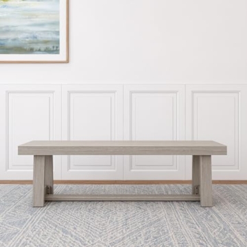 Plank+Beam Farmhouse Dining Bench - Solid Wood, Easy Assembly