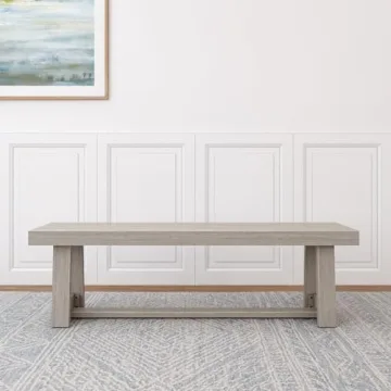 Plank+Beam Farmhouse Dining Bench - Solid Wood, Easy Assembly