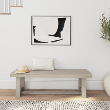 Plank+Beam Farmhouse Dining Bench - Solid Wood, Easy Assembly