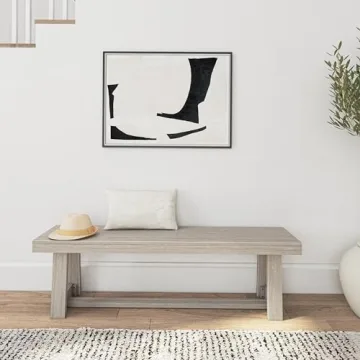 Plank+Beam Farmhouse Dining Bench - Solid Wood, Easy Assembly