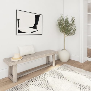 Plank+Beam Farmhouse Dining Bench - Solid Wood, Easy Assembly