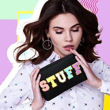 Stylish 6 Pcs Chenille Letter Makeup Bags for Women