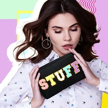 Stylish 6 Pcs Chenille Letter Makeup Bags for Women