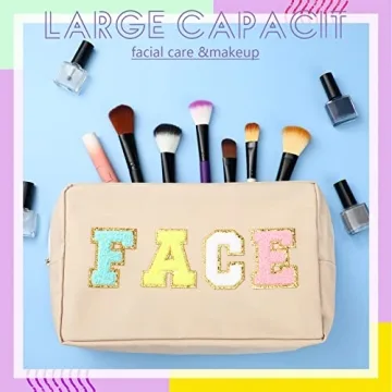 Stylish 6 Pcs Chenille Letter Makeup Bags for Women