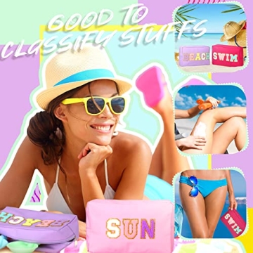 Stylish 6 Pcs Chenille Letter Makeup Bags for Women