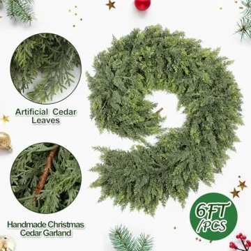Artificial Cedar Garland for Holiday Decor 6ft