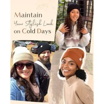 YANIBEST Womens Satin Lined Knit Beanie Hat Acrylic Winter Hats for Women Men Silk Lining Soft Slouchy Warm Cuffed Beanie Hat Beige