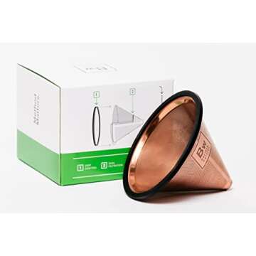 Barista Warrior Reusable Copper Coffee Filter for Chemex, Hario V60 & More