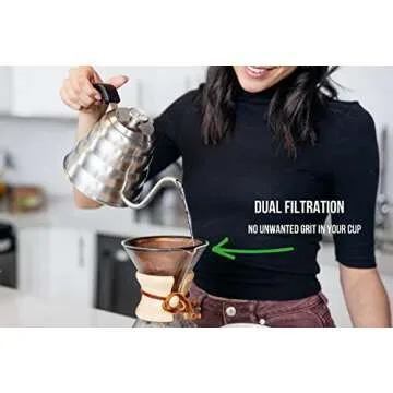 Barista Warrior Reusable Copper Coffee Filter for Chemex & Hario V60