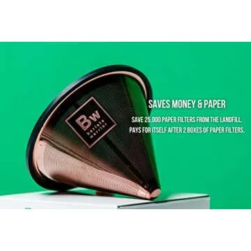 Barista Warrior Reusable Copper Coffee Filter for Chemex & Hario V60