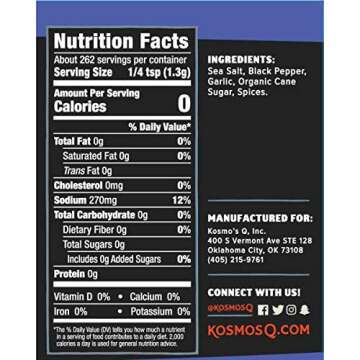 Kosmos Q Dry Rub SPG Beef BBQ Dry Rub, Bottle of 12 Oz