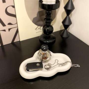 Conviv Ceramic Jewelry Tray Gifts for Women,Trinket Tray Ring Dish Vanity Tray,Key Bowl for Entryway...