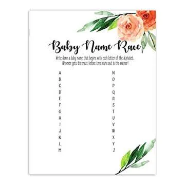 Baby Shower Games Bundle with "Coming Soon" Gold Glitter Banner | Set of 4 Activities | 50 Sheets Each | Emoji Pictionary | Baby Name Race | Mommy or Daddy | Baby Predictions & Advice | 8.5" x 5.5"