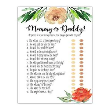 Baby Shower Games Bundle with "Coming Soon" Gold Glitter Banner | Set of 4 Activities | 50 Sheets Each | Emoji Pictionary | Baby Name Race | Mommy or Daddy | Baby Predictions & Advice | 8.5" x 5.5"