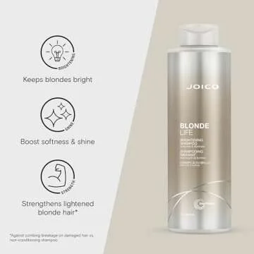Joico Blonde Life Brightening Shampoo | For Blonde Hair | Add Softness & Smoothness | Sulfate Free | With Monoi & Tamanu Oil | 33.8 Fl Oz