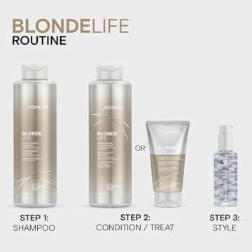 Joico Blonde Life Brightening Shampoo | For Blonde Hair | Add Softness & Smoothness | Sulfate Free | With Monoi & Tamanu Oil | 33.8 Fl Oz