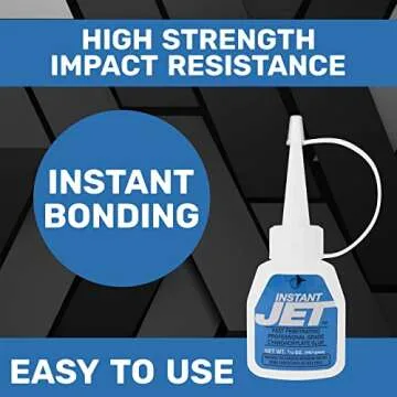 Jet Glue Instant and Long Lasting - Fast Action Multipurpose Glue - Penetrates Porous Materials and Increases Impact Resistance