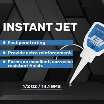 Jet Glue Instant and Long Lasting - Fast Action Multipurpose Glue - Penetrates Porous Materials and Increases Impact Resistance
