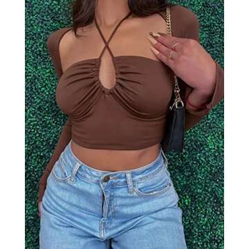 Stylish Halter Crop Top for Women - KERPELLY