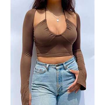 Stylish Halter Crop Top for Women - KERPELLY