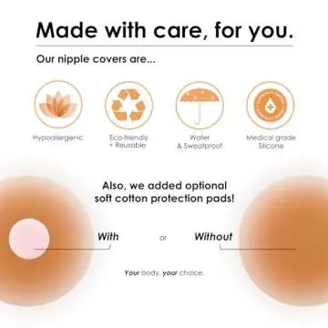 NEATS Nipple Covers for Women, Reusable & Hypoallergenic Adhesive Silicone Pasties