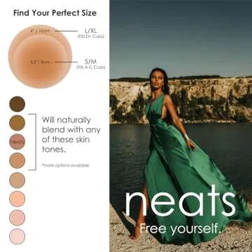 NEATS Nipple Covers for Women, Reusable & Hypoallergenic Adhesive Silicone Pasties