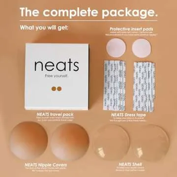 NEATS Nipple Covers for Women, Reusable & Hypoallergenic Adhesive Silicone Pasties