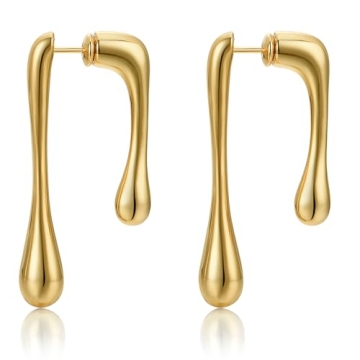 Stylish FRUMOS 14K Gold Teardrop Earrings for Women