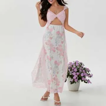 Elegant Floral V-Neck Maxi Dress for Summer Parties