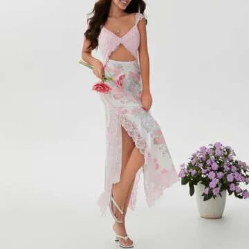 Elegant Floral V-Neck Maxi Dress for Summer Parties