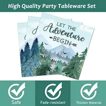 Adventure Awaits Baby Shower Tableware Set for 24 Guests