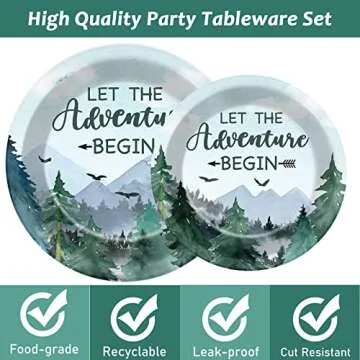 Adventure Awaits Baby Shower Tableware Set for 24 Guests