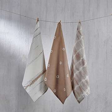 Folkulture Fall Kitchen Towels or Dish Towels, 20x26 Inches Tea Towels with Hanging Loop or Hand Towels, Flour Sack Towels or Dishcloth for Home Decorations, 100% Cotton Set of 3, Fall Decor