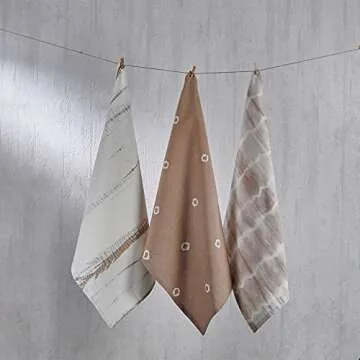 Folkulture Fall Kitchen Towels or Dish Towels, 20x26 Inches Tea Towels with Hanging Loop or Hand Towels, Flour Sack Towels or Dishcloth for Home Decorations, 100% Cotton Set of 3, Fall Decor