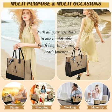 YOOLIFE Personalized Beach Tote Bag for Women